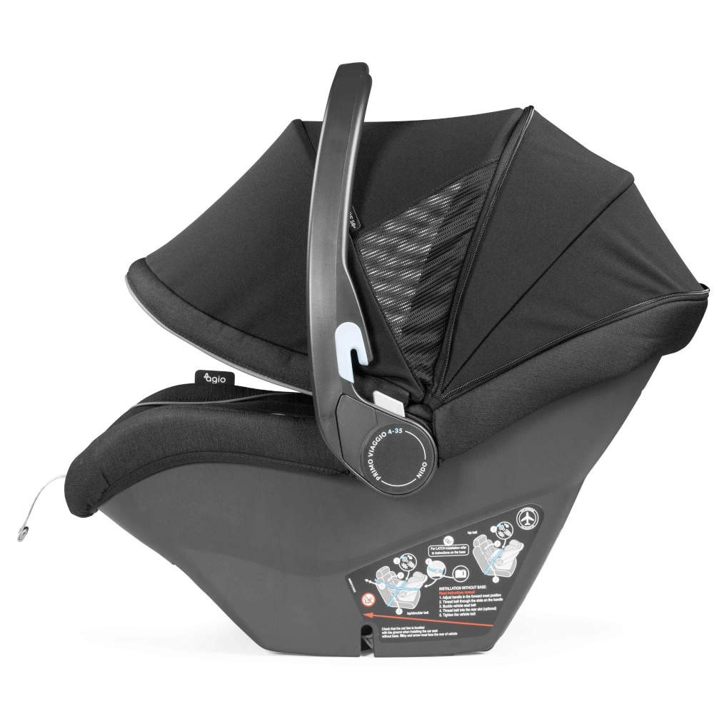 Peg Perego Booklet 50 Travel System - Includes Booklet 50 Baby Stroller and  The Primo Viaggio 4-35 Infant Car Seat - Made in Italy - Atmosphere (Grey)