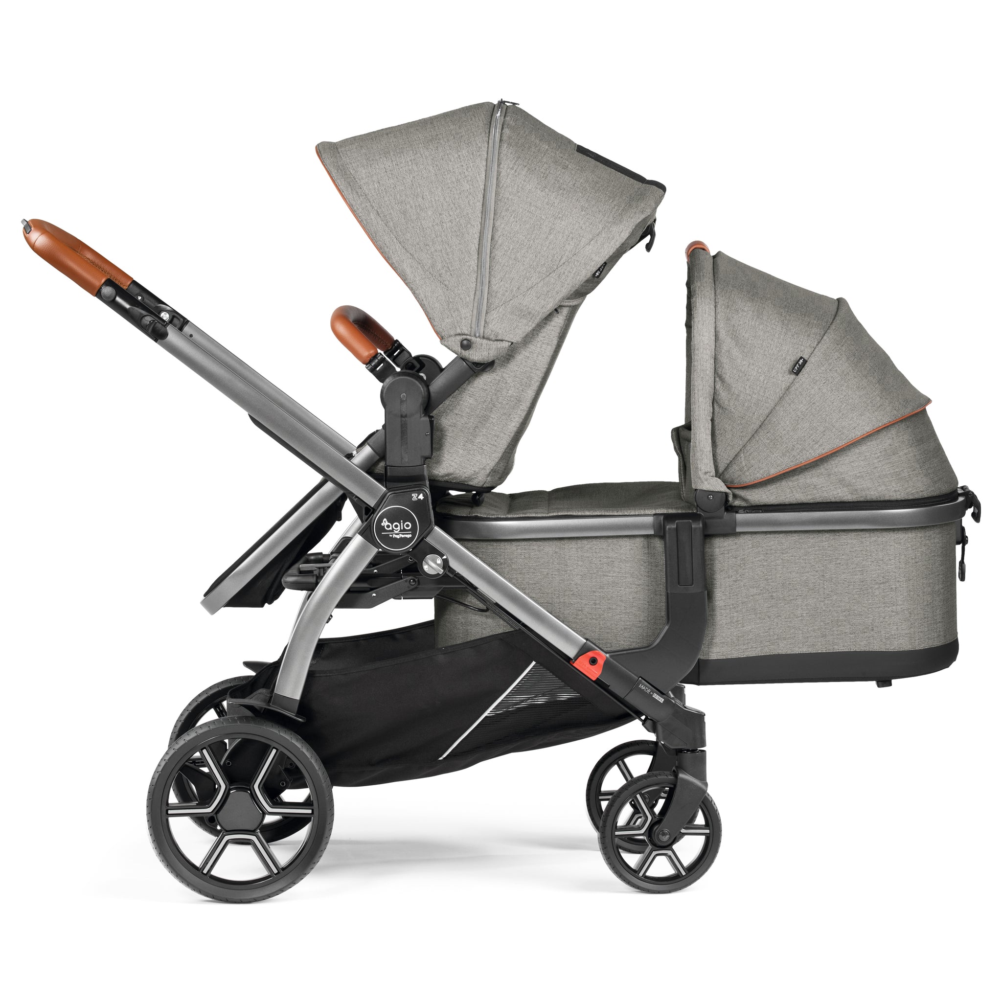 double stroller with car seat side by side Z4 Duo Stroller + Bassinet + Double Adapter – Agio Baby